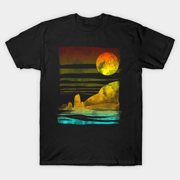 landscape painted with tea T-Shirt by kharmazero